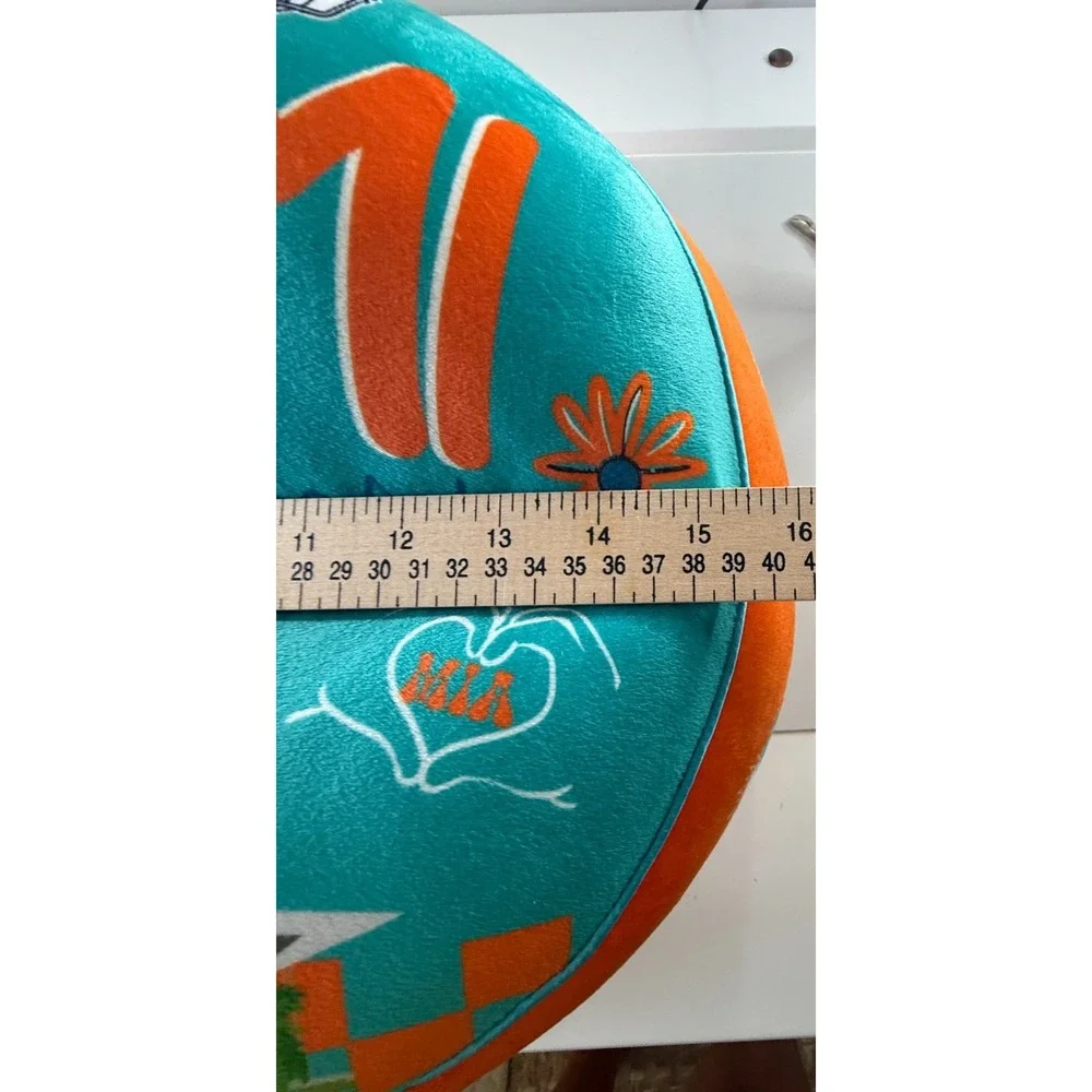 NFL Miami Dolphins Squish Me Plush Round Decorative Pillow NEW 13 inch